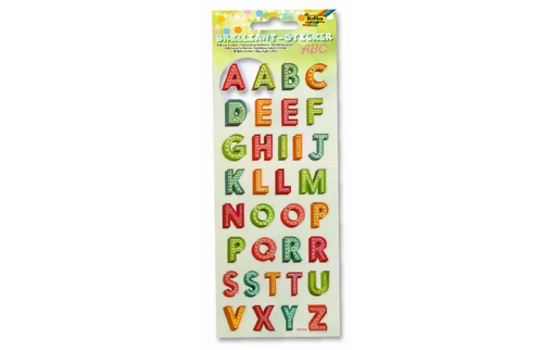 [FOL19203] Briljante stickers ABC, 10x23cm, 1 vel - 34 stickers