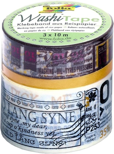 [FOL26302] Washi-tape, Set POETRIE, 30mm/15mm/5mm x 10m*