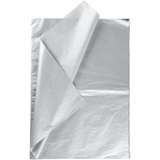 [FOL90066] Papier de soie 20g/m², 50x70cm, 26 flles, argent