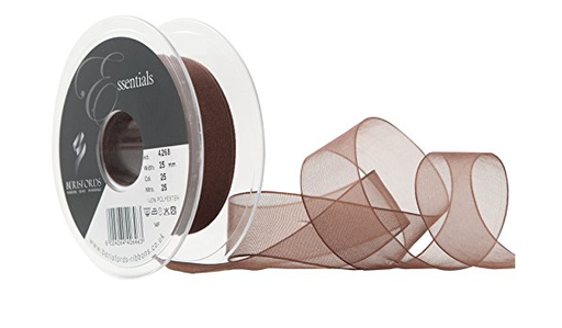 [426825#025] Berisfords Super Sheer Organzalint, 25 mm - 25 m, Bruin