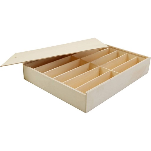 [CR668257] Opbergdoos met 12 vakken en schuifdeksel, 29x37x6.5 cm