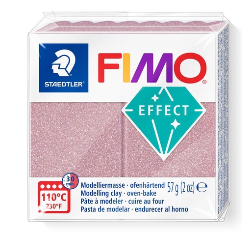 [S8010E#212] Fimo effect glitter 57 g or rosé