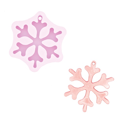 [UC106#0132] Moule en silicone 8,3cm x 7,4cm x 1,8cm - Pendentif flocon de neige