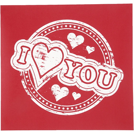 [CR27061] Screen stencil I Love You, vel 20x22 cm