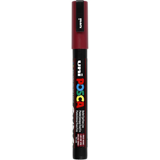 [CR274050] Posca verfstift PC3M Fijne conische punt - Wijnrood