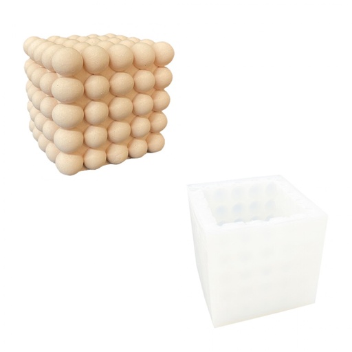 [UC106#0264] Moule en silicone 9cm x 9cm - cube bulle