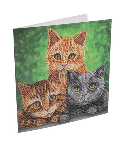 [CCK18#A127] Crystal Card Kit ® Diamond Painting 18x18cm, Cats