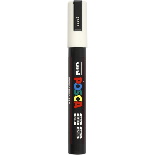 [CR276052] Posca Verfstift PC5M medium conische punt Wit