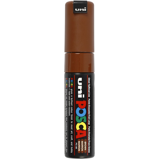 [CR278045] Posca verfstift PC8K Brede & schuin afgeschneden punt - Bruin