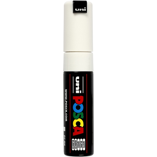 [CR278052] Posca verfstift PC8K Brede & schuin afgeschneden punt - Wit