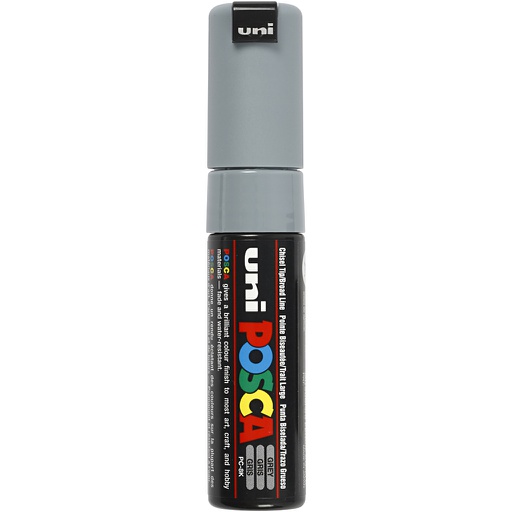 [CR278095] Posca verfstift PC8K Brede & schuin afgeschneden punt - Grijs