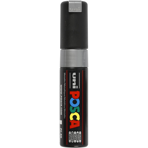 [CR278805] Posca verfstift PC8K Brede & schuin afgeschneden punt - Zilver