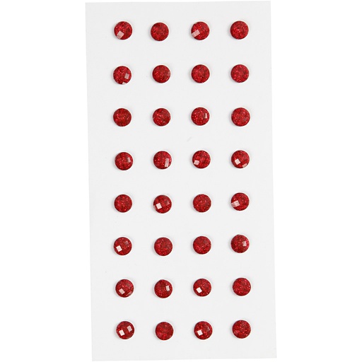 [CR283803] Pierres de strass, d: 8 mm, rouge, 32 pièce/ 1 Pq.