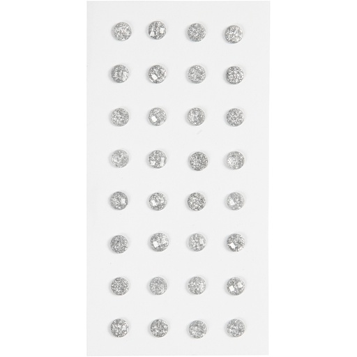 [CR283818] Strasstenen, zilver, d: 8 mm, 32 stuks